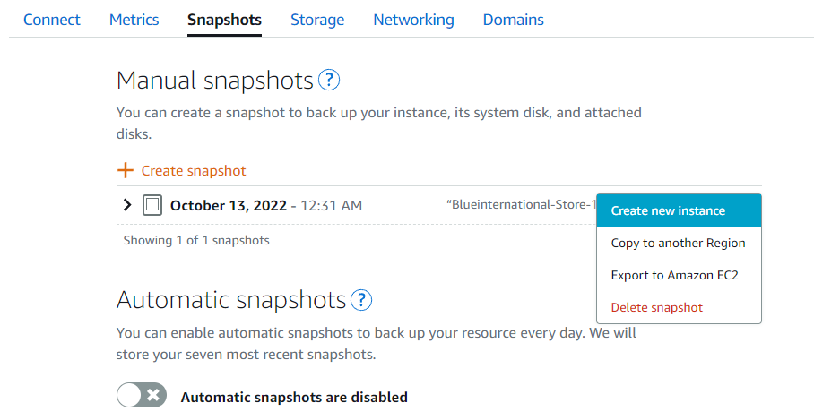 aws create instance